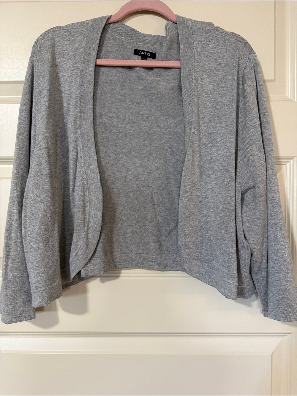 Apt. 9 Heather Gray Open-Front Women's Short Waisted Cardigan